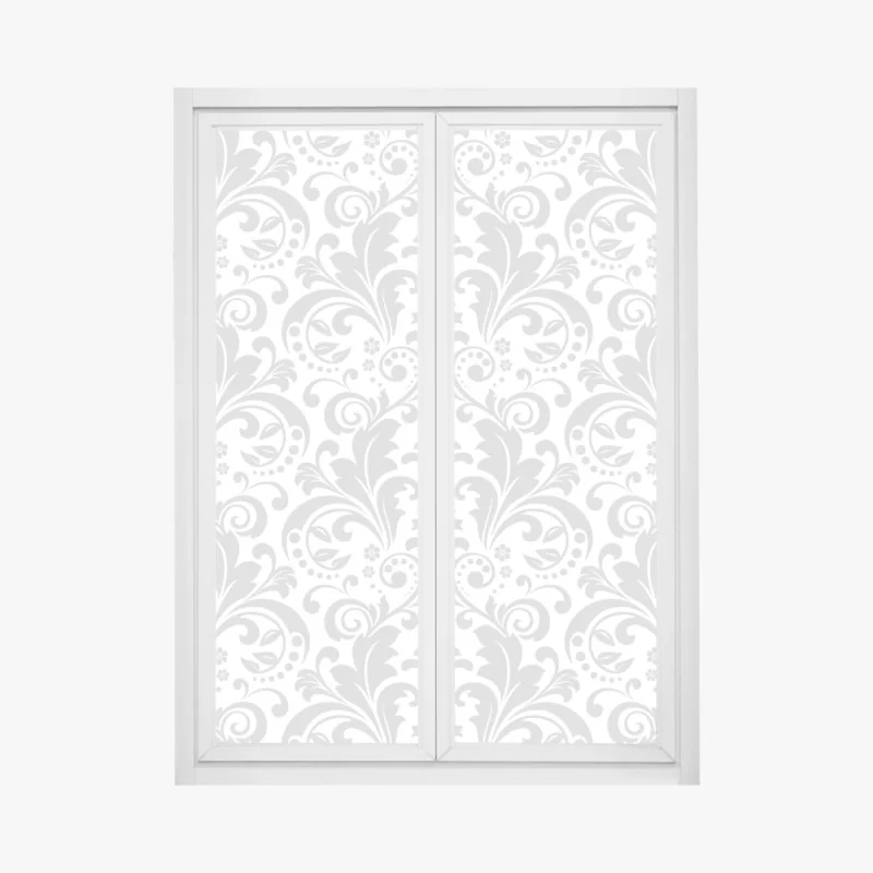 Fensteraufkleber elegantes graues damastmuster