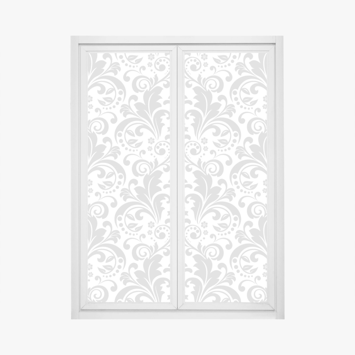 Fensteraufkleber elegantes graues damastmuster – Wallnifity®