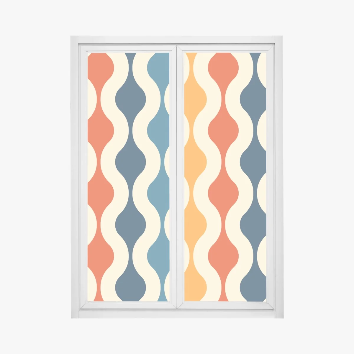 Fensteraufkleber retro welliges mid-century muster – Wallnifity® Fensteraufkleber retro welliges mid-century muster – Wallnifity®