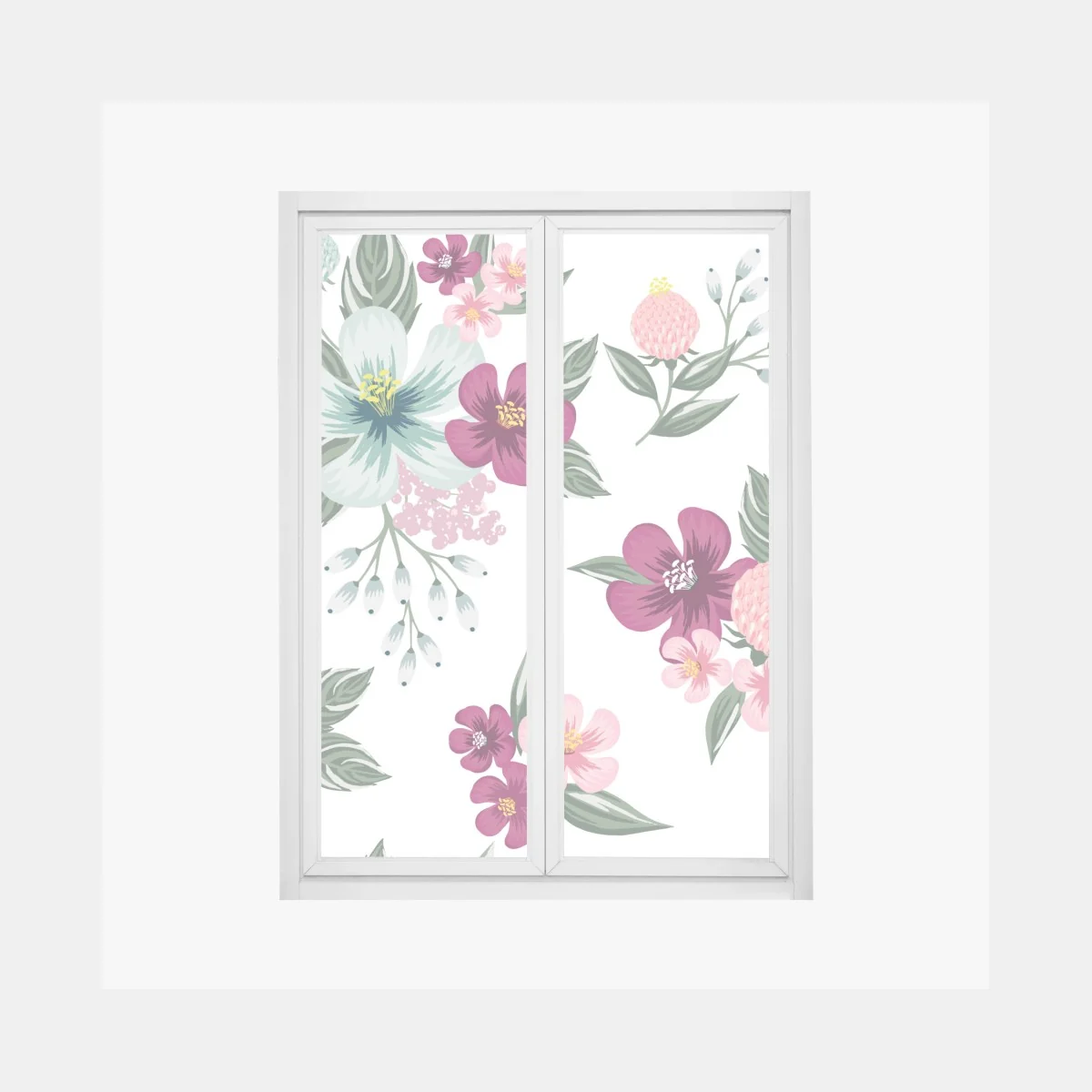 Fensteraufkleber pastell blumenmuster – Wallnifity® Fensteraufkleber pastell blumenmuster – Wallnifity®