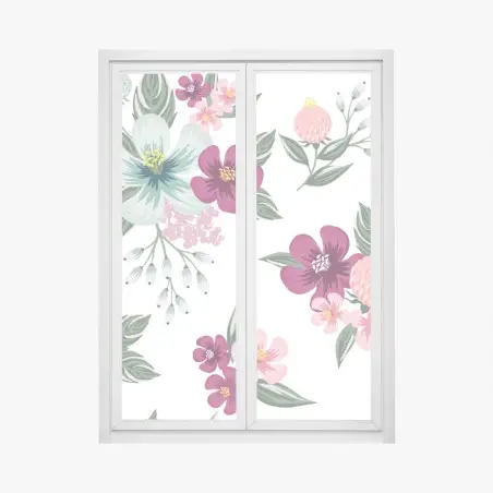 Fensteraufkleber pastell blumenmuster – Wallnifity®