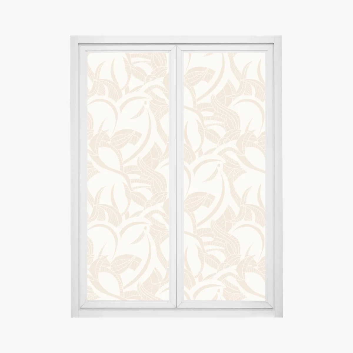 Fensteraufkleber beiges blattmuster im botanischen stil – Wallnifity® Fensteraufkleber beiges blattmuster im botanischen stil – Wallnifity®