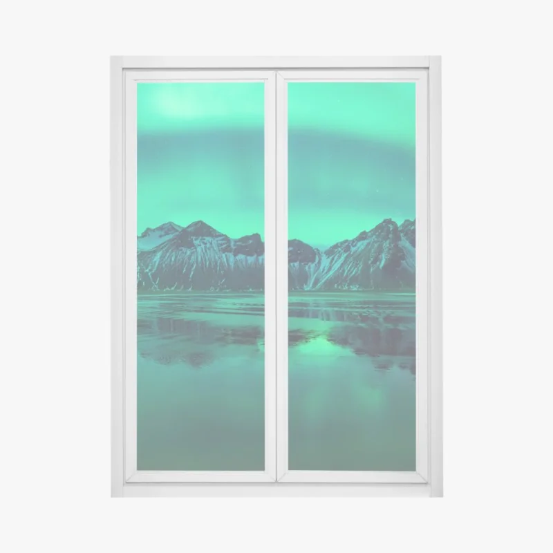 Fensteraufkleber nebliger tropischer dschungelpfad – Wallnifity®