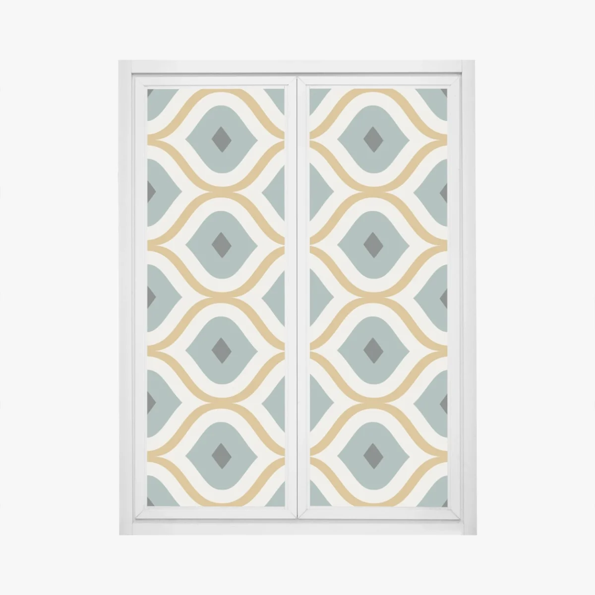 Fensteraufkleber türkis-goldenes geometrisches ornament – Wallnifity® Fensteraufkleber türkis-goldenes geometrisches ornament – Wallnifity®