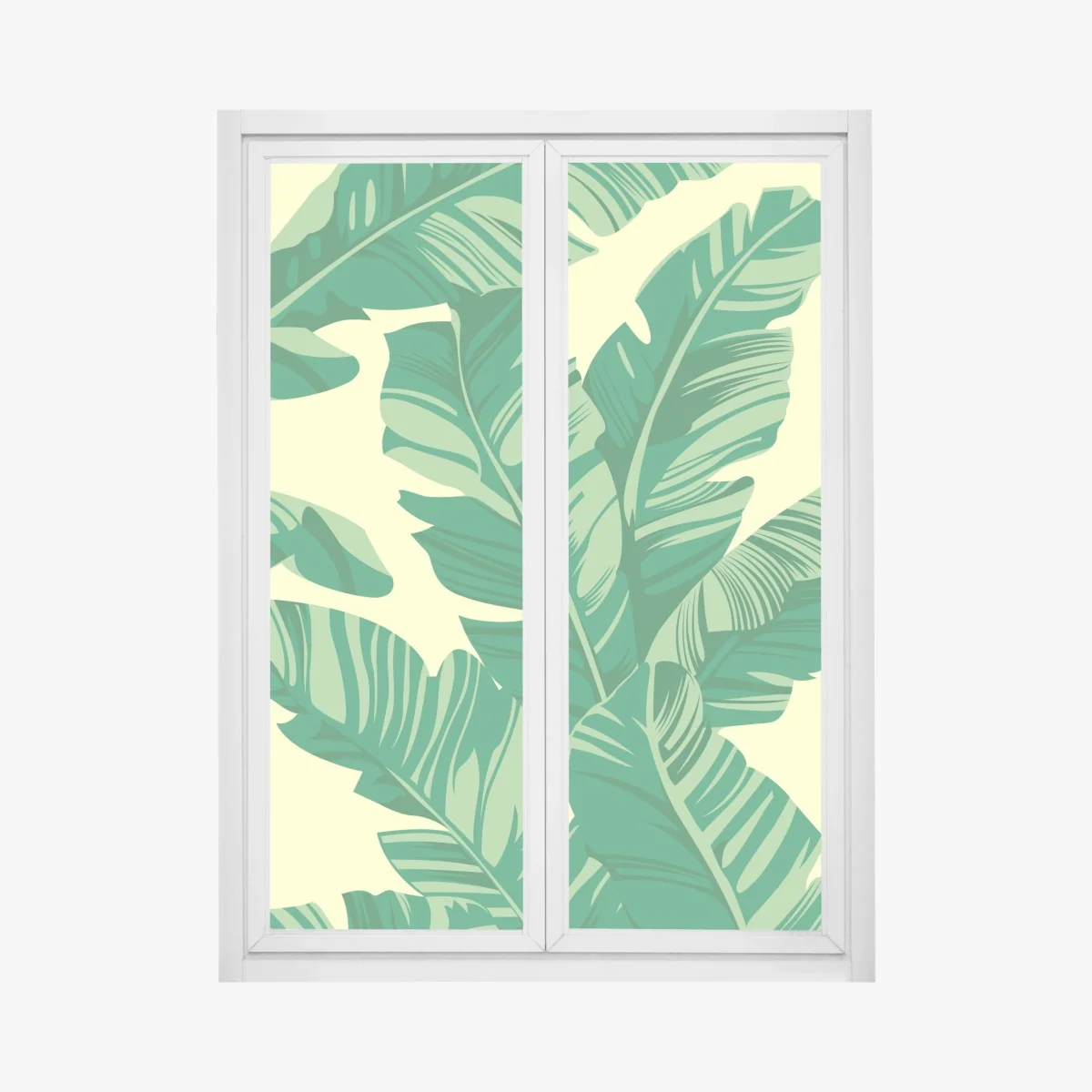 Fensteraufkleber tropisches muster mit bananenblättern – Wallnifity®