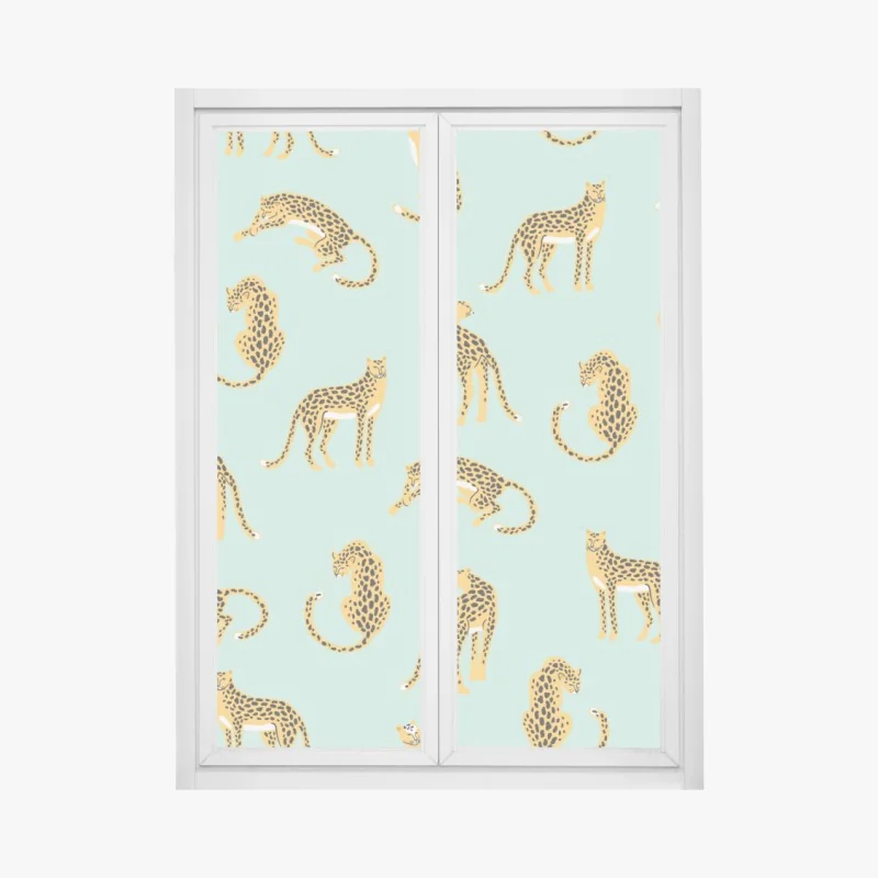 Fensteraufkleber ruhige savannenlandschaft unter klarem blauem himmel – Wallnifity®