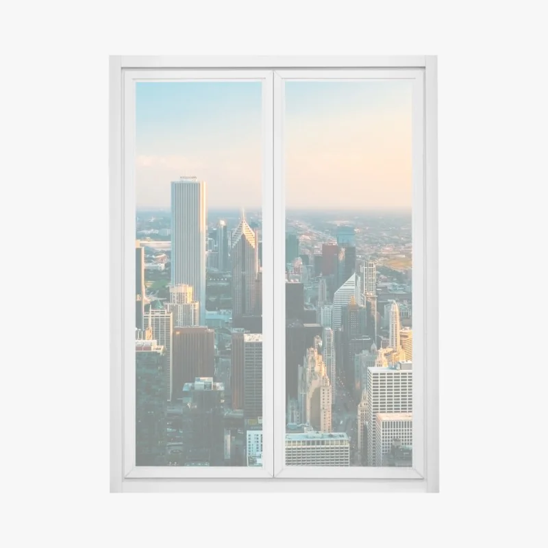 Fensteraufkleber monochrome frontalansicht eines privatjets – Wallnifity®