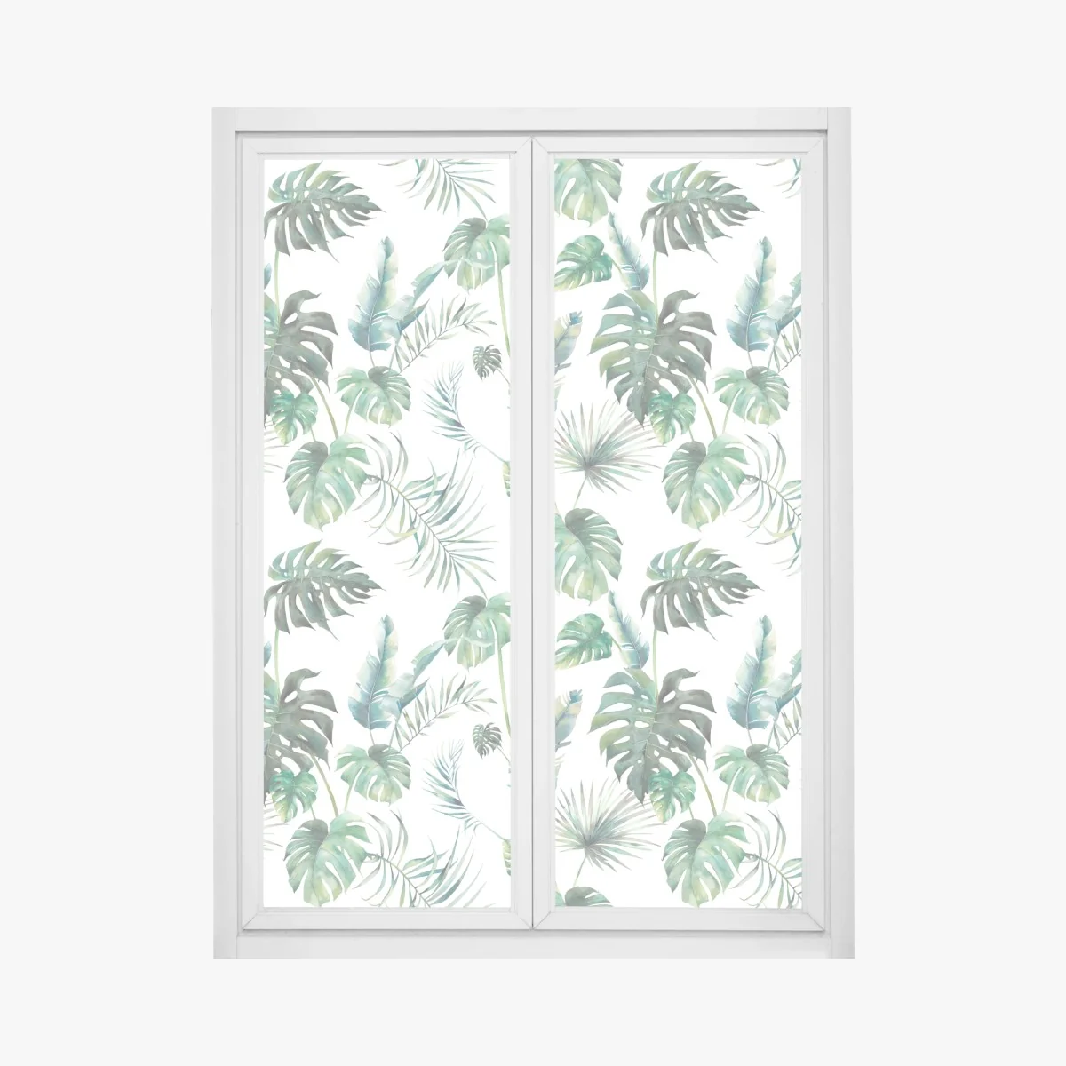 Fensteraufkleber aquarell tropische blätter muster – Wallnifity® Fensteraufkleber aquarell tropische blätter muster – Wallnifity®
