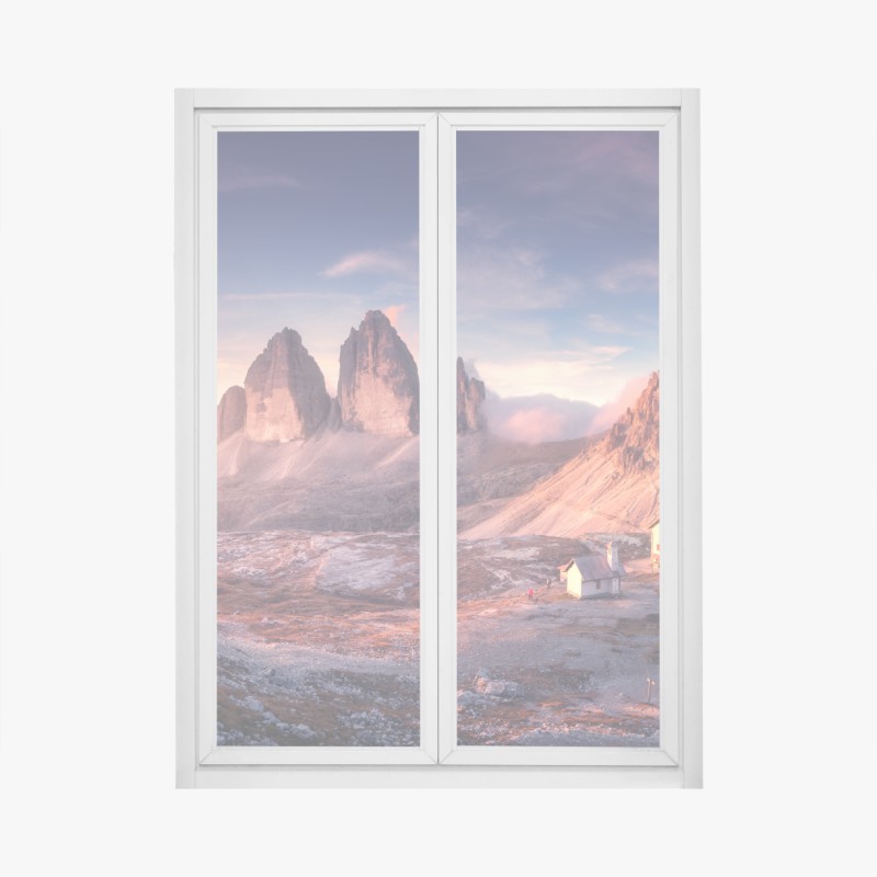 Fensteraufkleber symmetrische hängebrücke in schwarzweiß – Wallnifity®