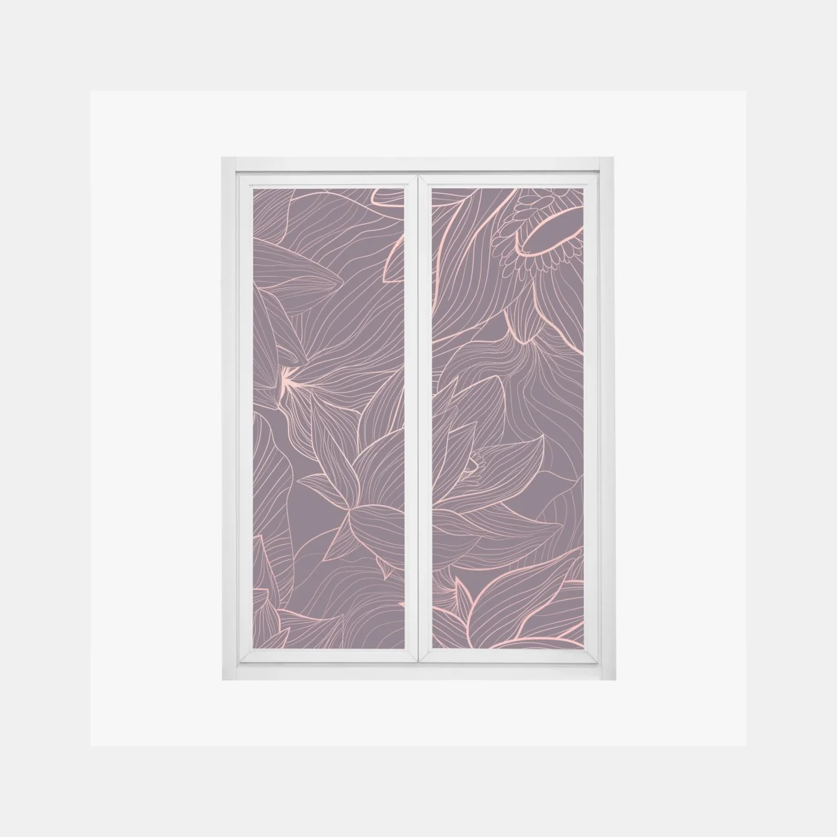 Fensteraufkleber elegantes rosa linienblumenmuster – Wallnifity® Fensteraufkleber elegantes rosa linienblumenmuster – Wallnifity®