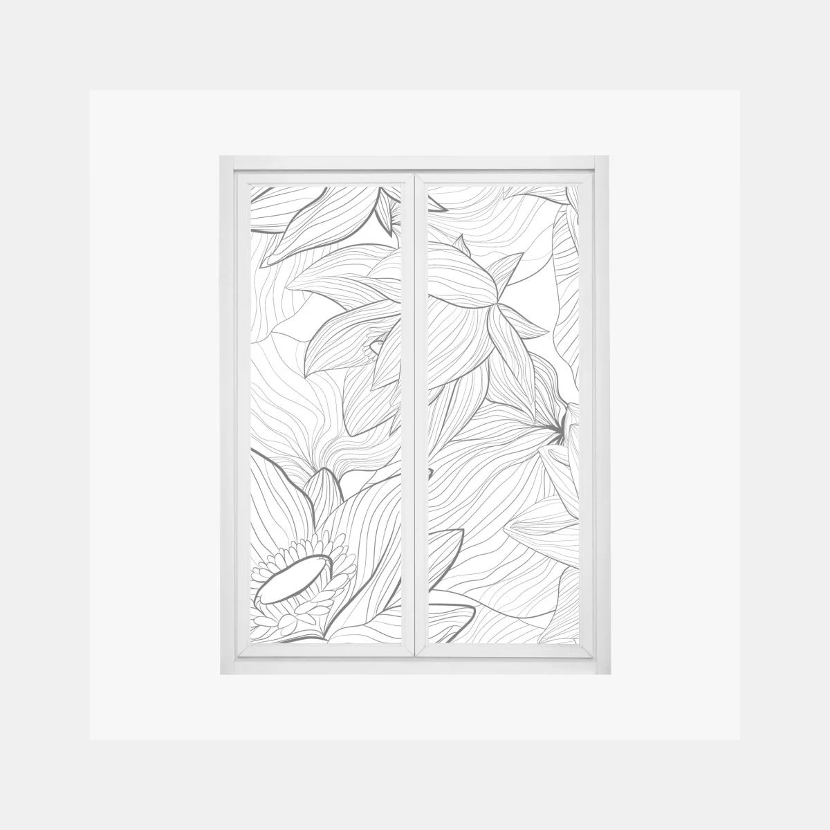 Fensteraufkleber zarte lotus-linienzeichnung – Wallnifity® Fensteraufkleber zarte lotus-linienzeichnung – Wallnifity®
