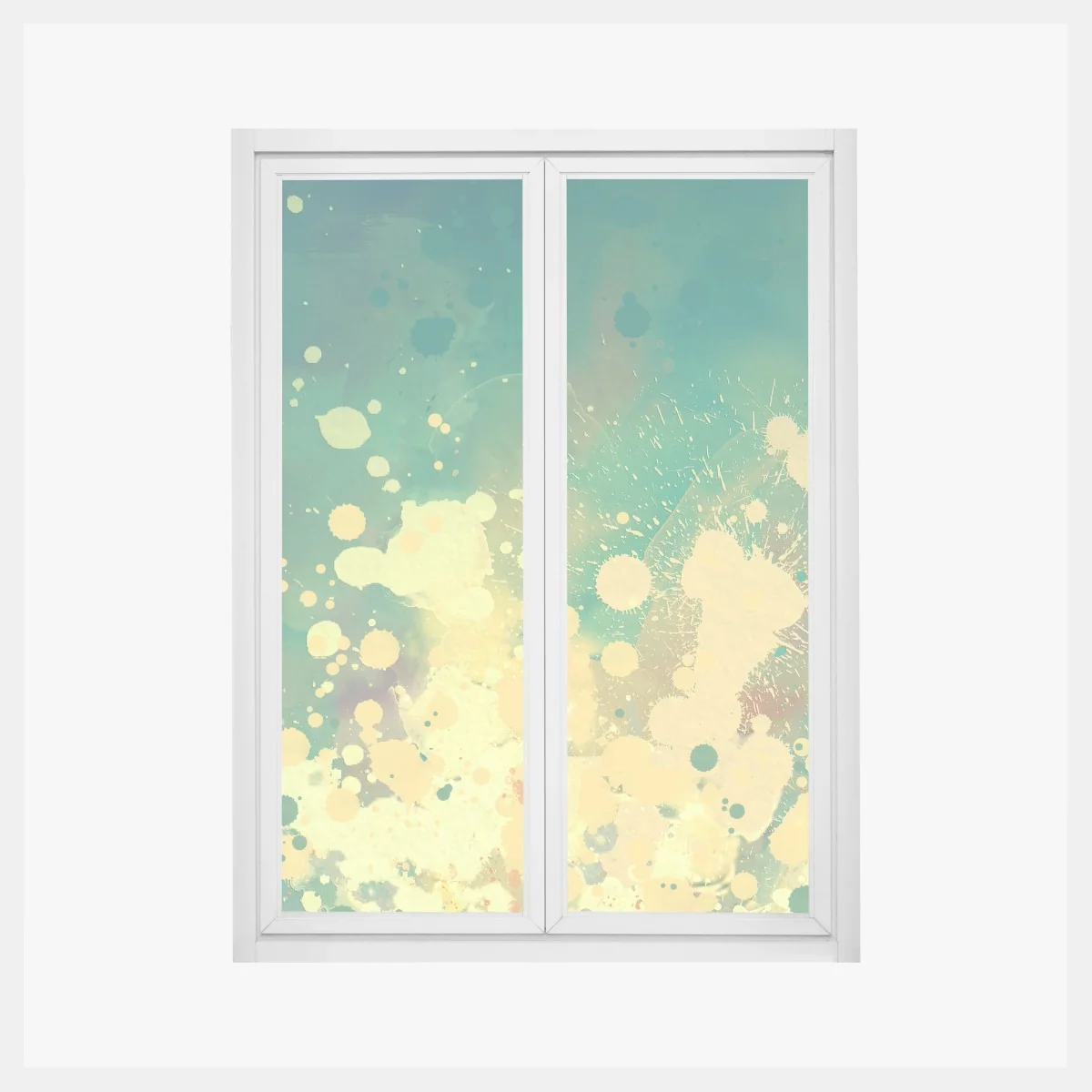 Fensteraufkleber türkiser aquarellausbruch abstrakt – Wallnifity®