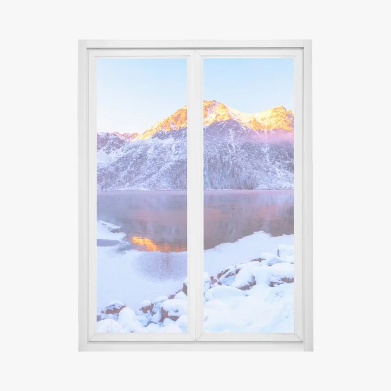 Fensteraufkleber ruhiges botanisches lotosmuster – Wallnifity®