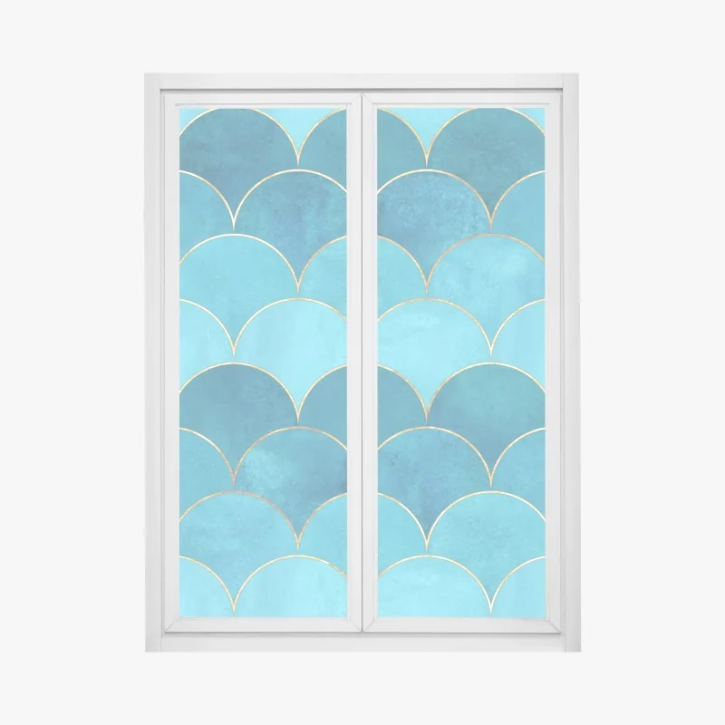 Fensteraufkleber schwarzweißes geometrisches streifenmuster – Wallnifity®