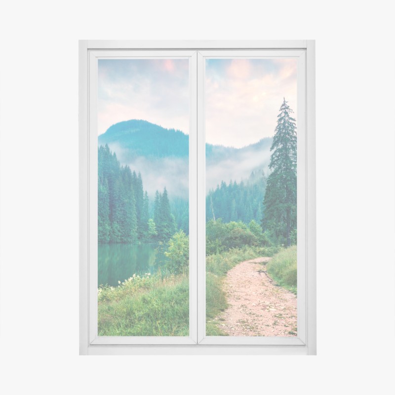 Fensteraufkleber frühlingsgrüne wiesenpanorama – Wallnifity®