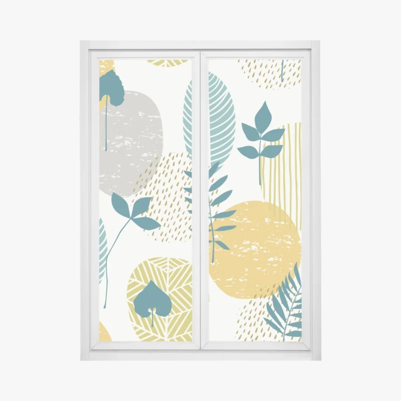 Fensteraufkleber nebliger immergrüner wald – Wallnifity®