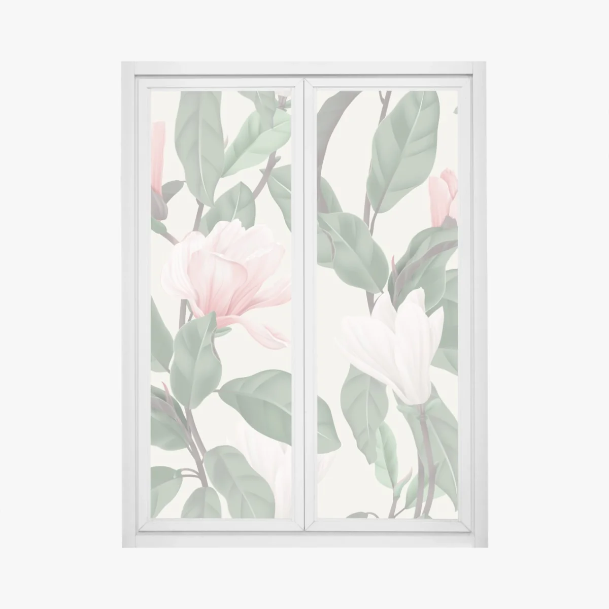 Fensteraufkleber pastell magnolienmuster – Wallnifity® Fensteraufkleber pastell magnolienmuster – Wallnifity®