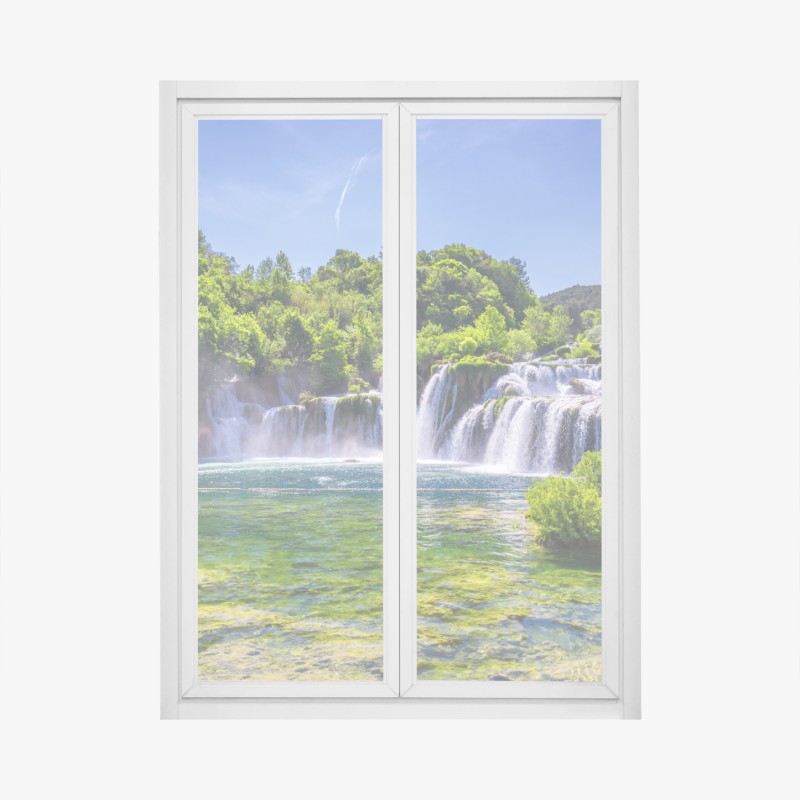 Fensteraufkleber ätherisches türkis-rosa marmormuster – Wallnifity®