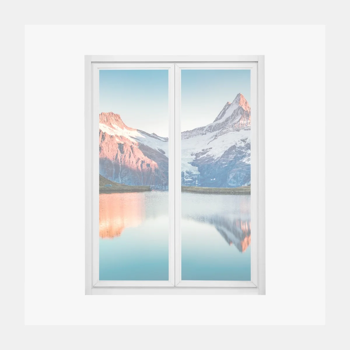 Fensteraufkleber sonnenuntergangsreflexionen am Bachalpsee, Schweiz – Wallnifity®
