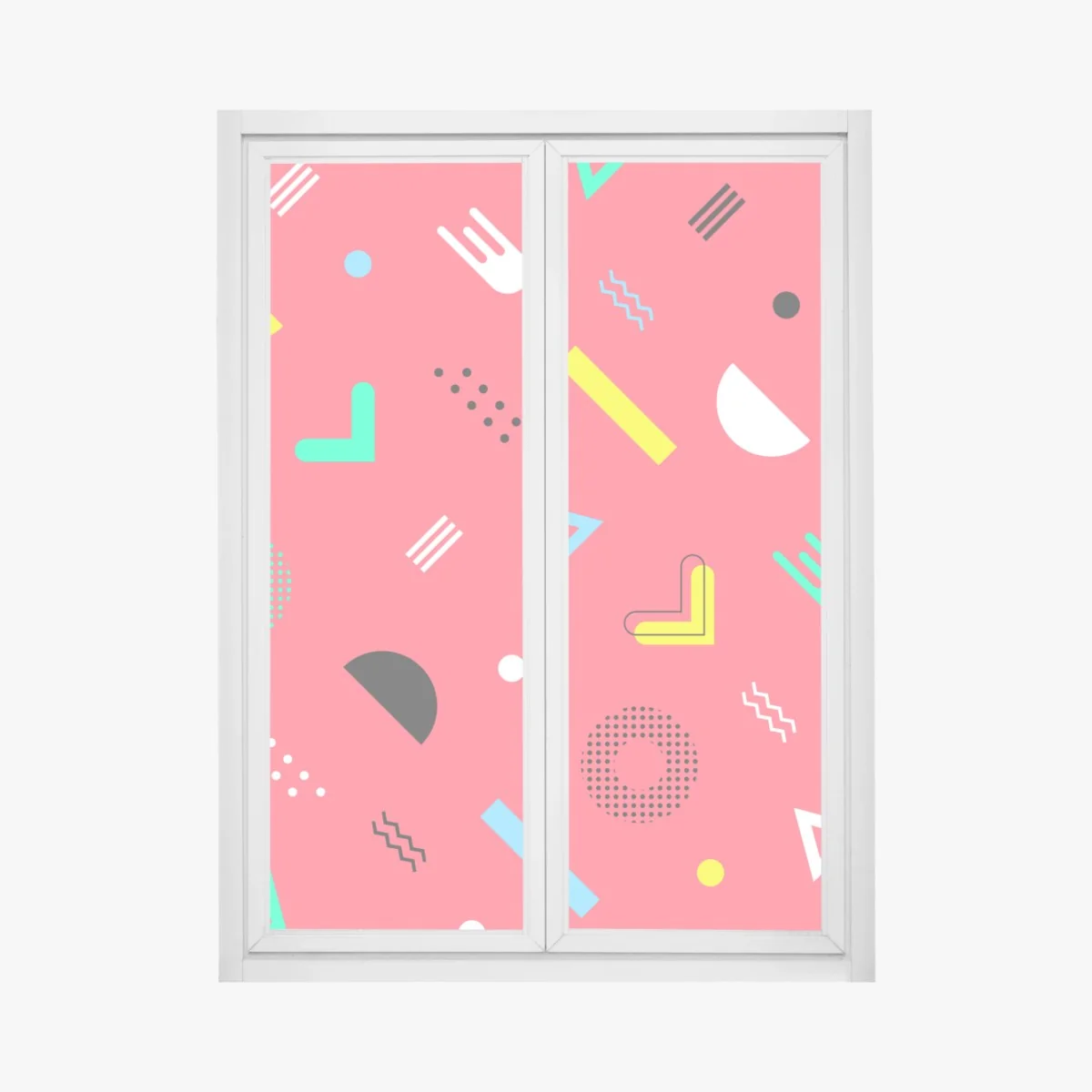 Fensteraufkleber leuchtendes memphis geometrisches muster – Wallnifity® Fensteraufkleber leuchtendes memphis geometrisches muster – Wallnifity®