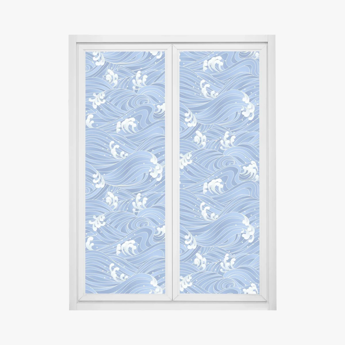 Fensteraufkleber stilisiertes Japanisches wellenmuster – Wallnifity® Fensteraufkleber stilisiertes Japanisches wellenmuster – Wallnifity®