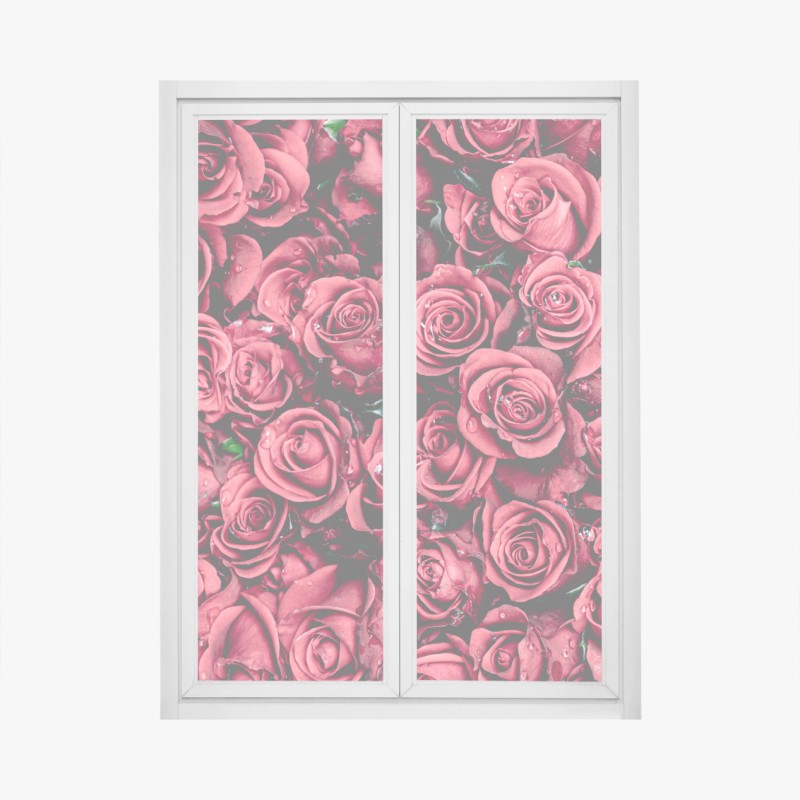 Fensteraufkleber lavendelfelder unter blauem himmel – Wallnifity®