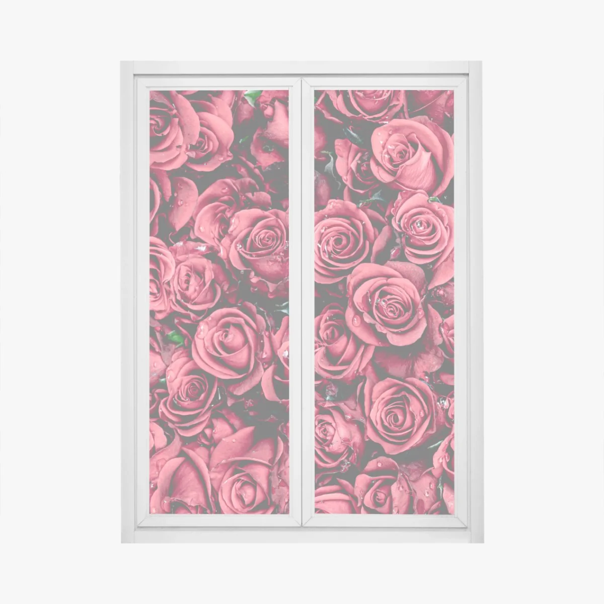 Fensteraufkleber pralle rote rosen wandbild – Wallnifity® Fensteraufkleber pralle rote rosen wandbild – Wallnifity®