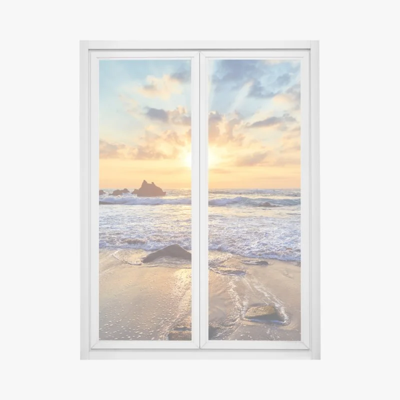 Fensteraufkleber abstrakte stahlbrücke in perspektive – Wallnifity®