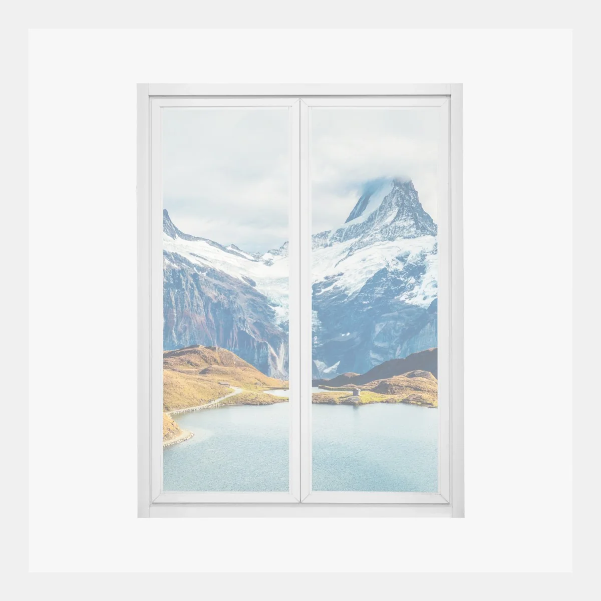 Fensteraufkleber morgendliche aussicht am Bachalpsee, Schweizer Alpen – Wallnifity®