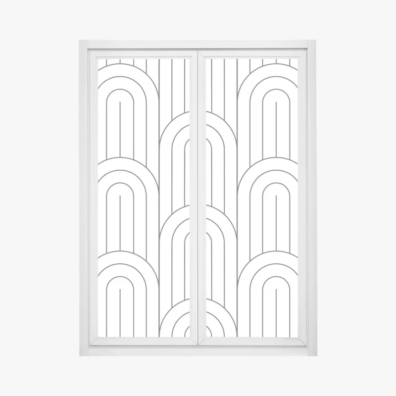 Fensteraufkleber monochromes bogenmuster