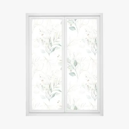 Fensteraufkleber sanftes eukalyptus aquarellmuster – Wallnifity®