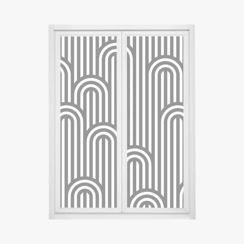 Fensteraufkleber schwarzweißes geometrisches streifenmuster