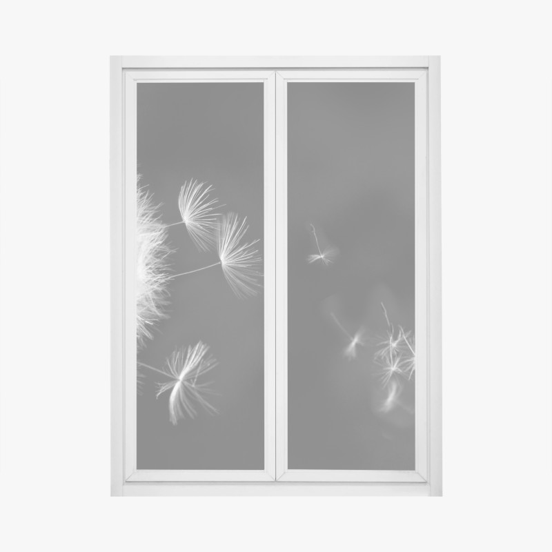 Fensteraufkleber schwebende löwenzahnsamen