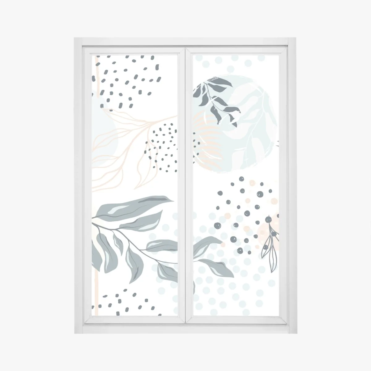 Fensteraufkleber pastellfarbenes botanisches abstraktes muster – Wallnifity®