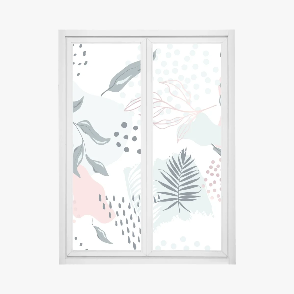 Fensteraufkleber pastellfarbenes botanisches abstraktes muster – Wallnifity® Fensteraufkleber pastellfarbenes botanisches abstraktes muster – Wallnifity®