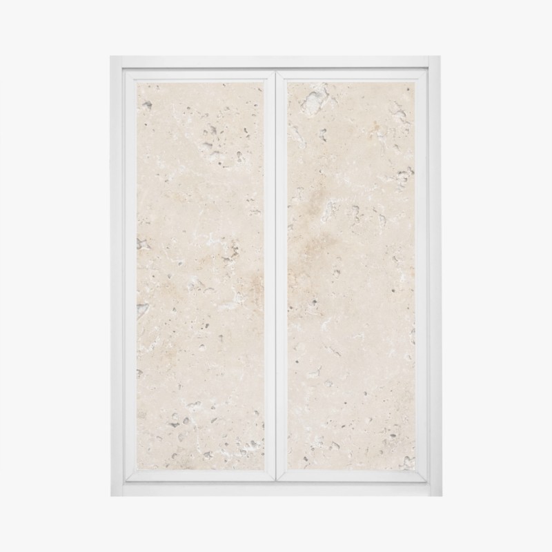 Fensteraufkleber beige travertin steinstruktur