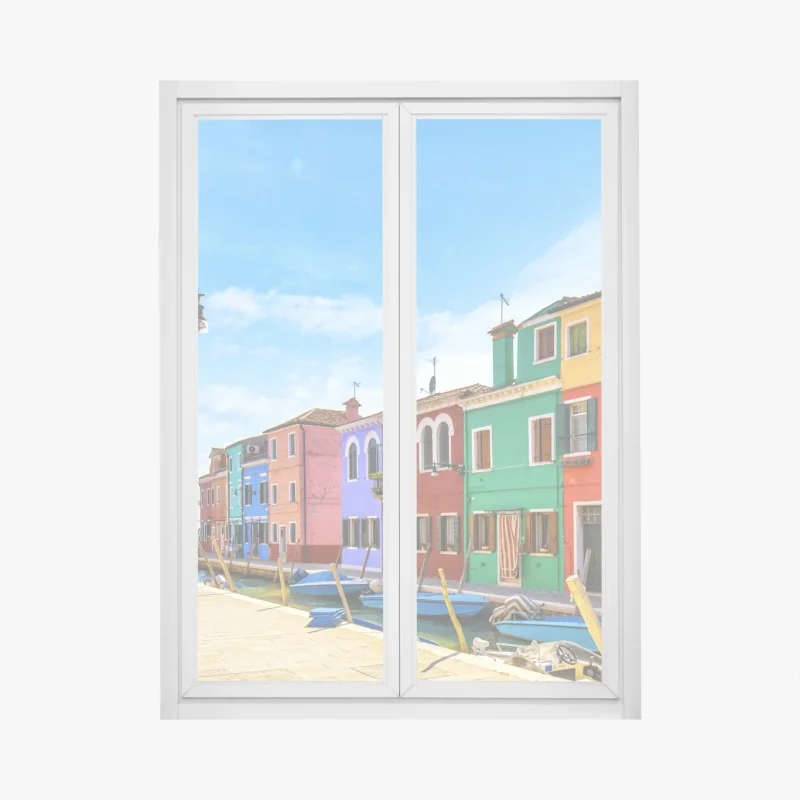 Fensteraufkleber bunte kanalhäuser von Burano