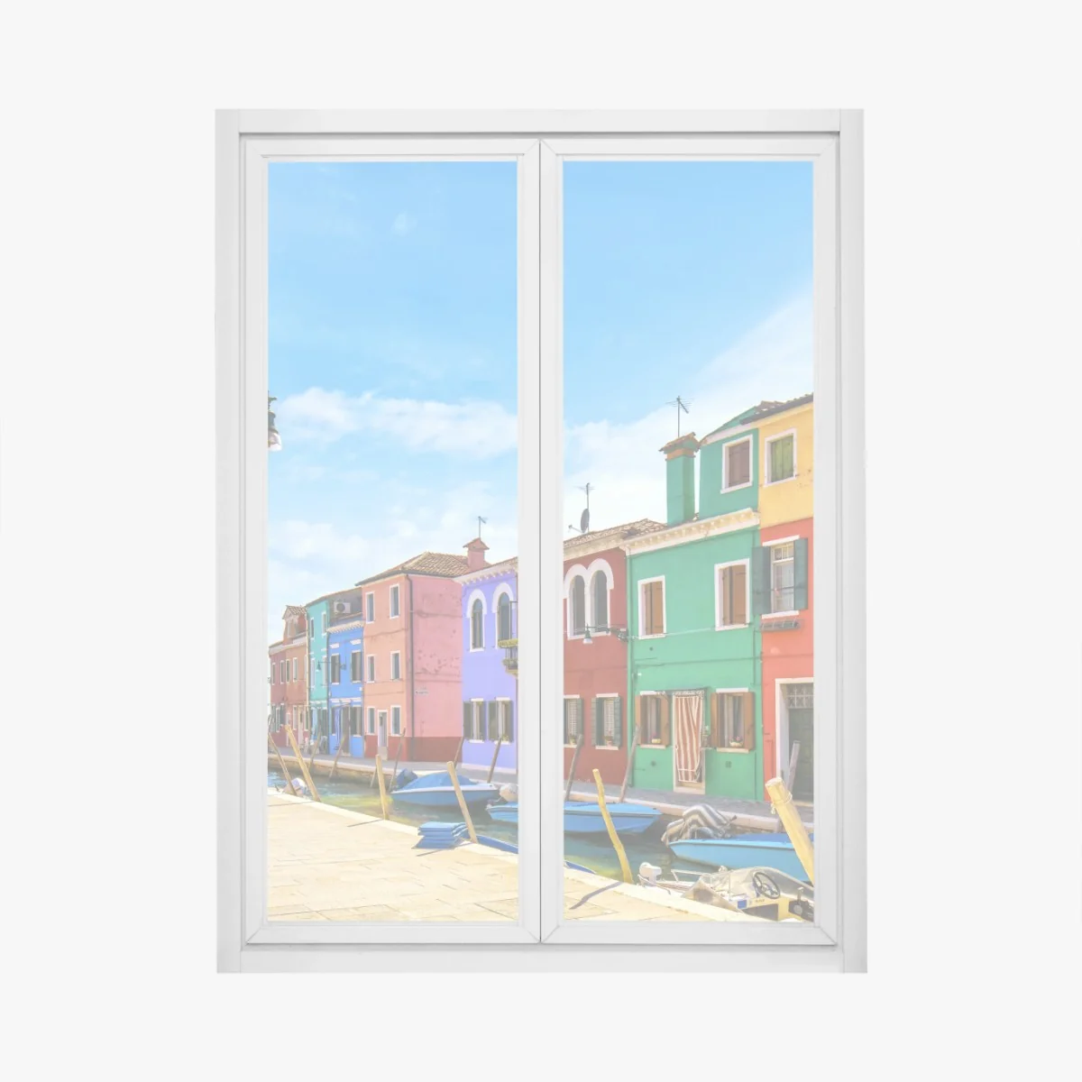 Fensteraufkleber bunte kanalhäuser von Burano – Wallnifity®