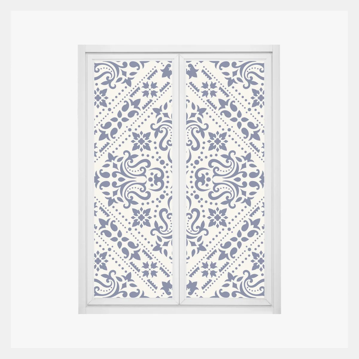 Fensteraufkleber marineblaues damast-fliesenmuster – Wallnifity® Fensteraufkleber marineblaues damast-fliesenmuster – Wallnifity®