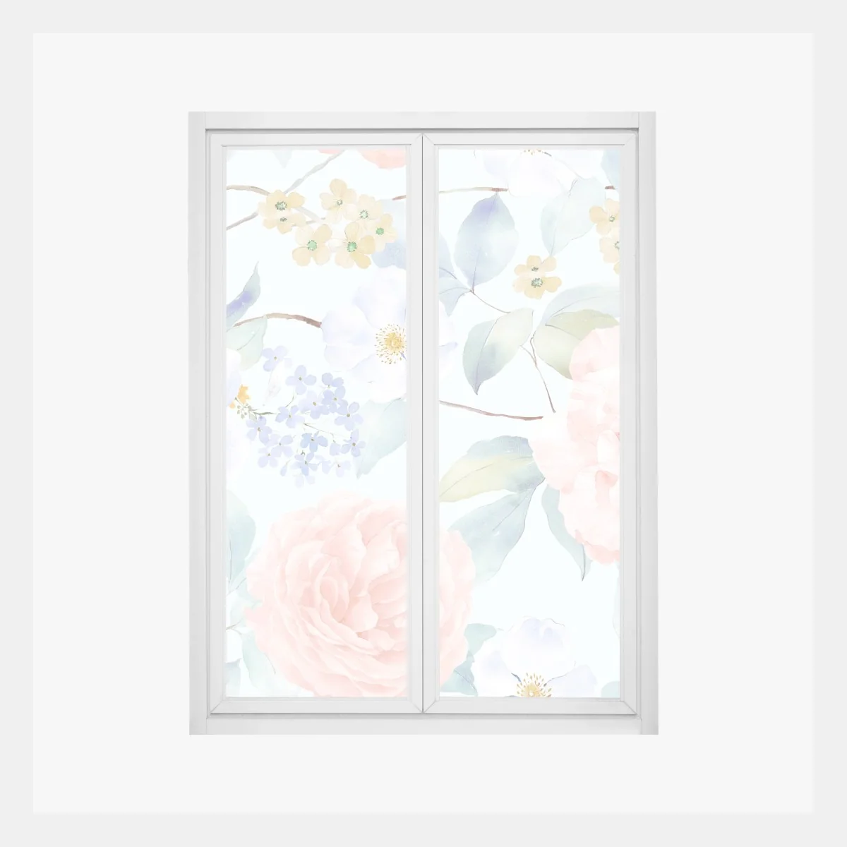 Fensteraufkleber zarte pastellblumen in aquarell – Wallnifity® Fensteraufkleber zarte pastellblumen in aquarell – Wallnifity®
