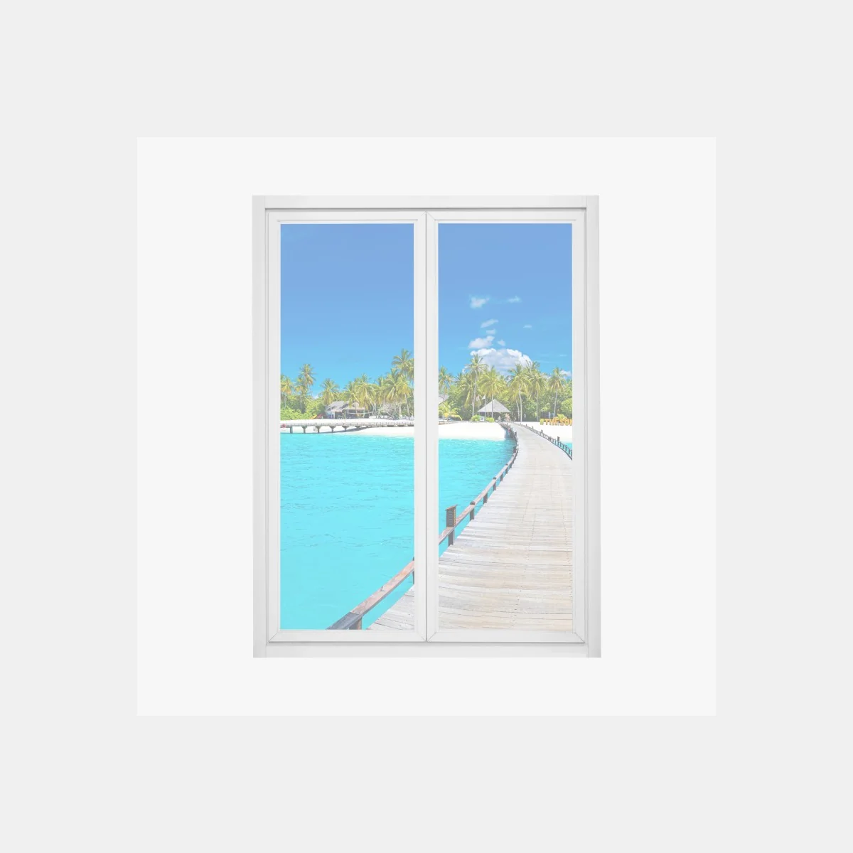 Fensteraufkleber tropischer türkiser strand – Wallnifity® Fensteraufkleber tropischer türkiser strand – Wallnifity®