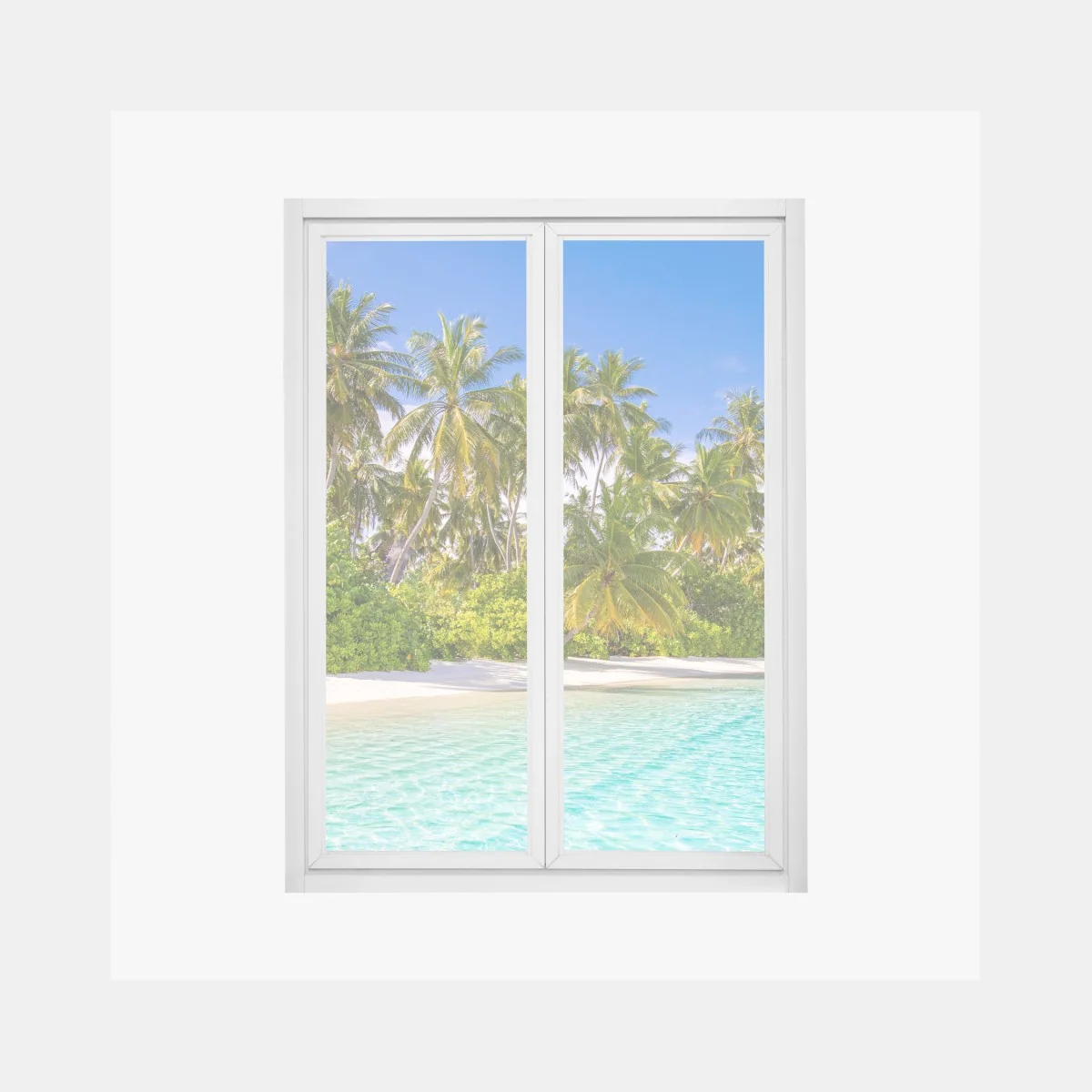 Fensteraufkleber tropischer palmenstrand – Wallnifity® Fensteraufkleber tropischer palmenstrand – Wallnifity®