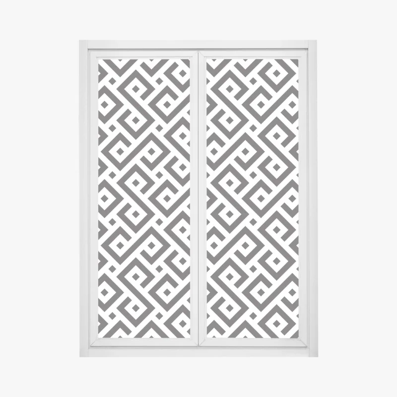 Fensteraufkleber zeitloses schwarz-weiß geometrisches muster