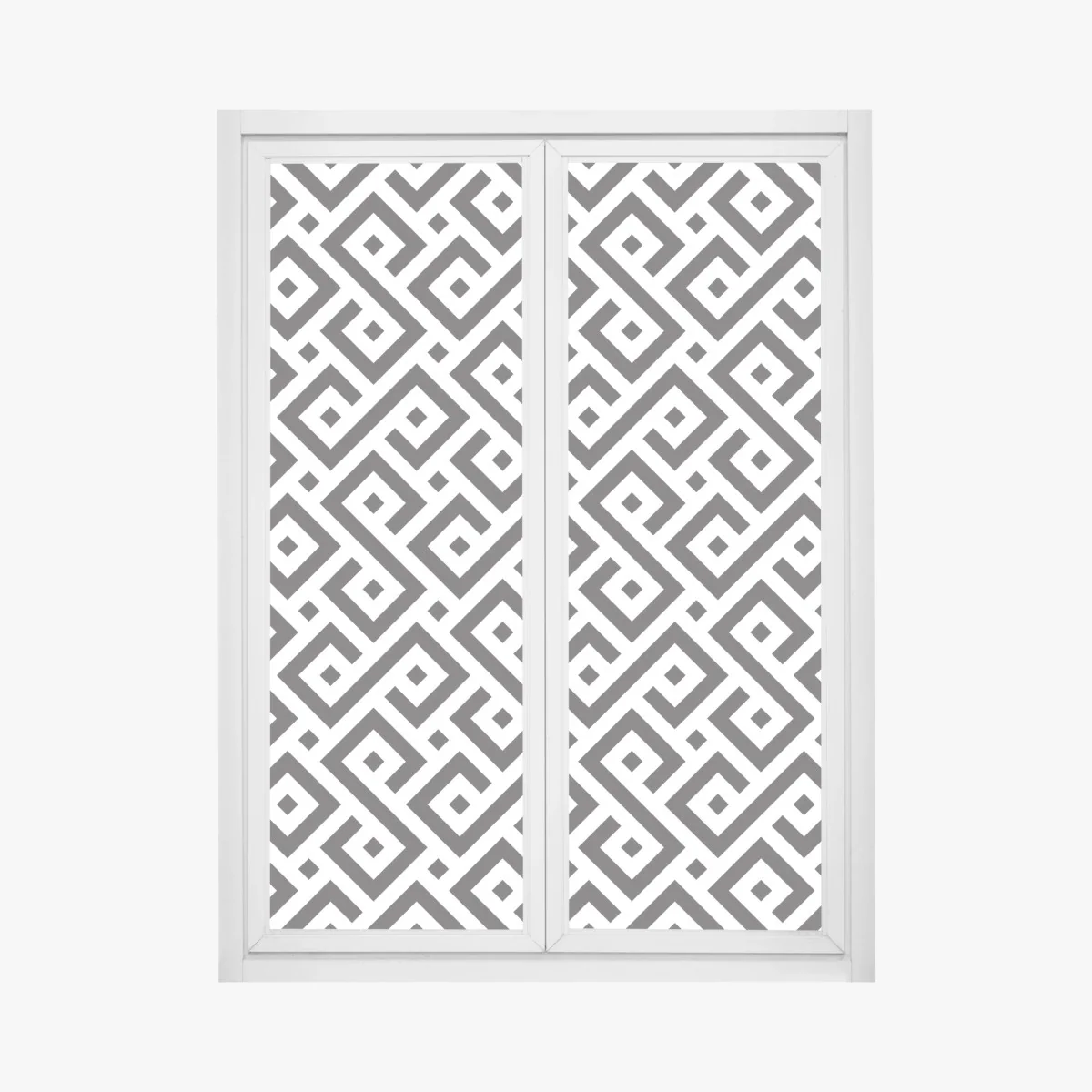 Fensteraufkleber zeitloses schwarz-weiß geometrisches muster – Wallnifity®