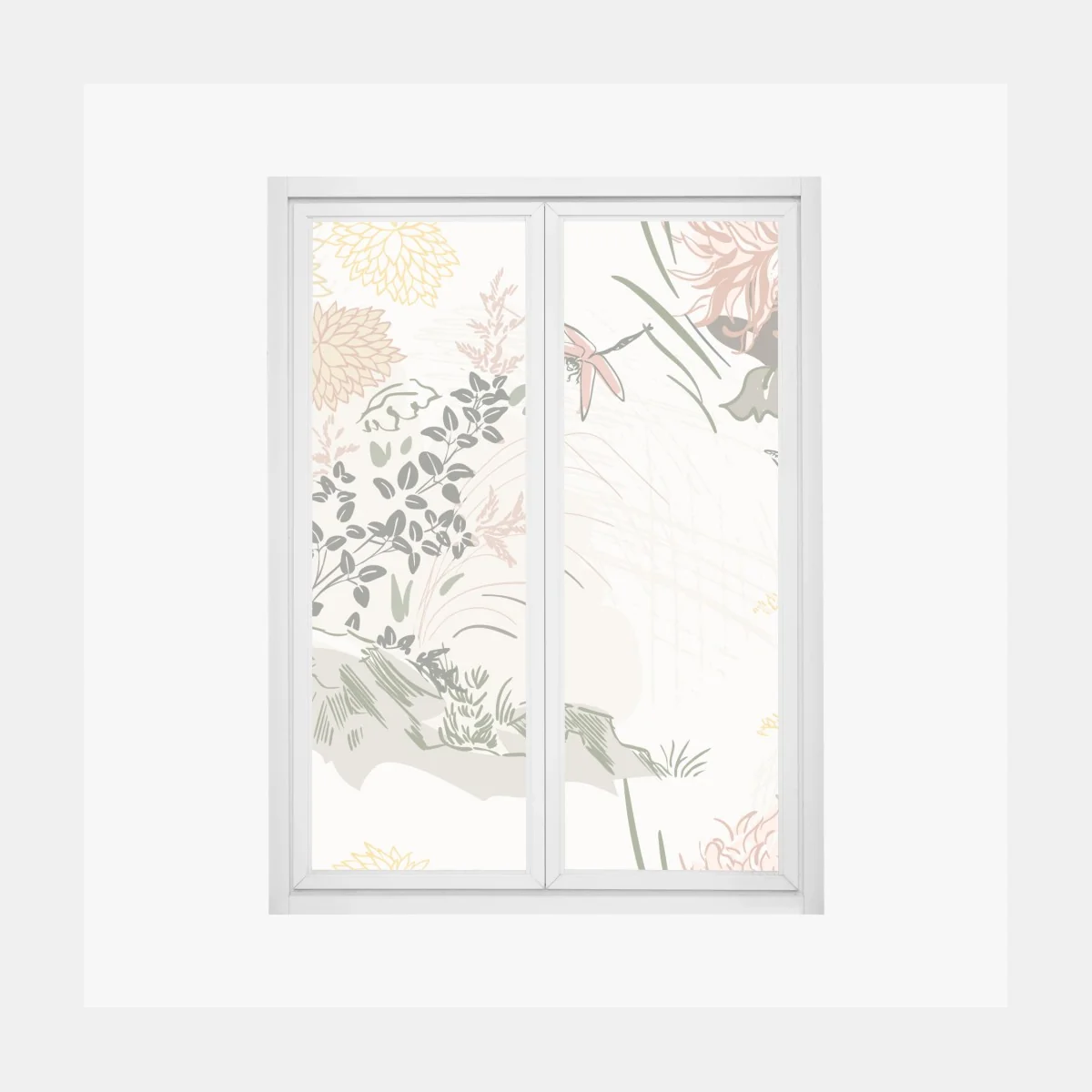 Fensteraufkleber zartes pastell-blumenmuster – Wallnifity® Fensteraufkleber zartes pastell-blumenmuster – Wallnifity®