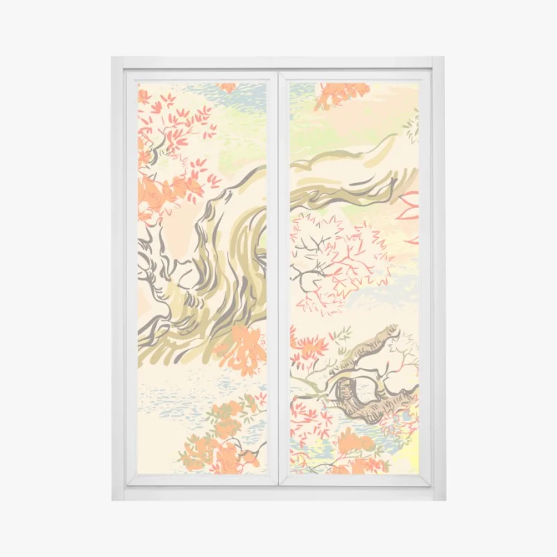 Fensteraufkleber orientalisches baummuster mit blättern