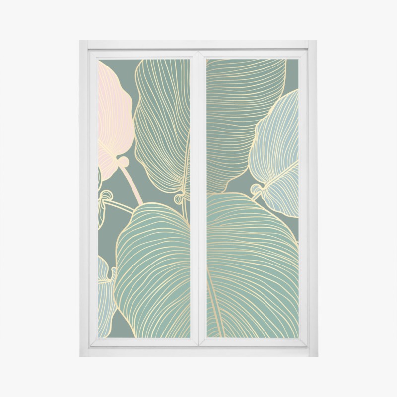 Fensteraufkleber sonnenbeschienener waldweg – Wallnifity®