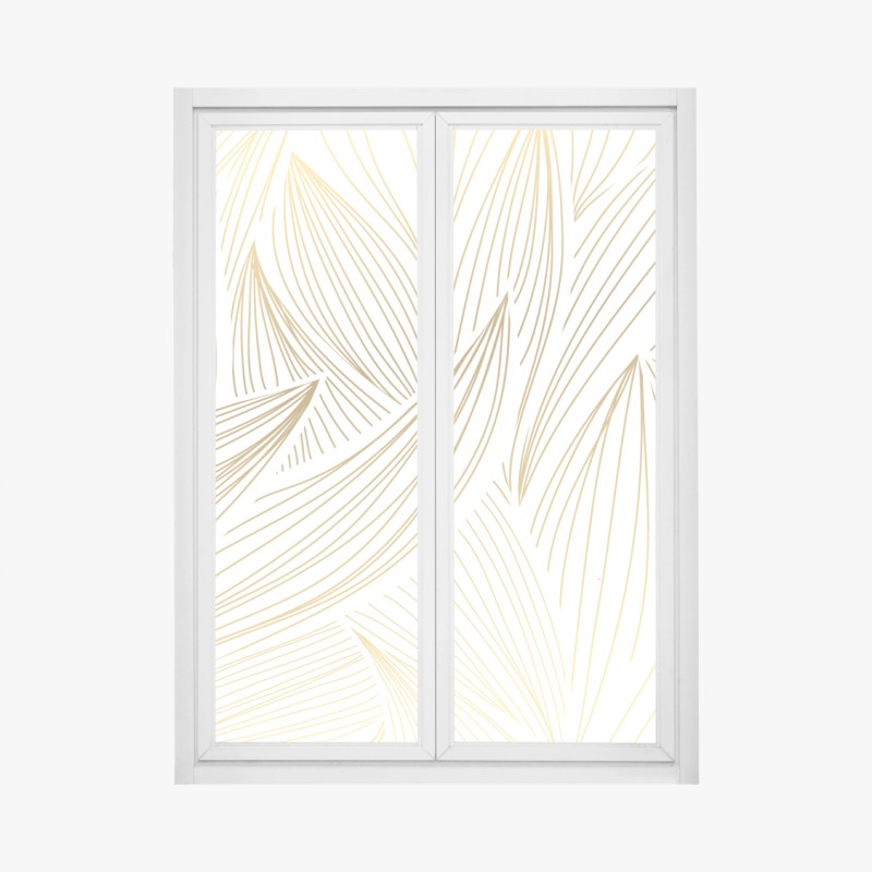 Fensteraufkleber goldene blattlinien