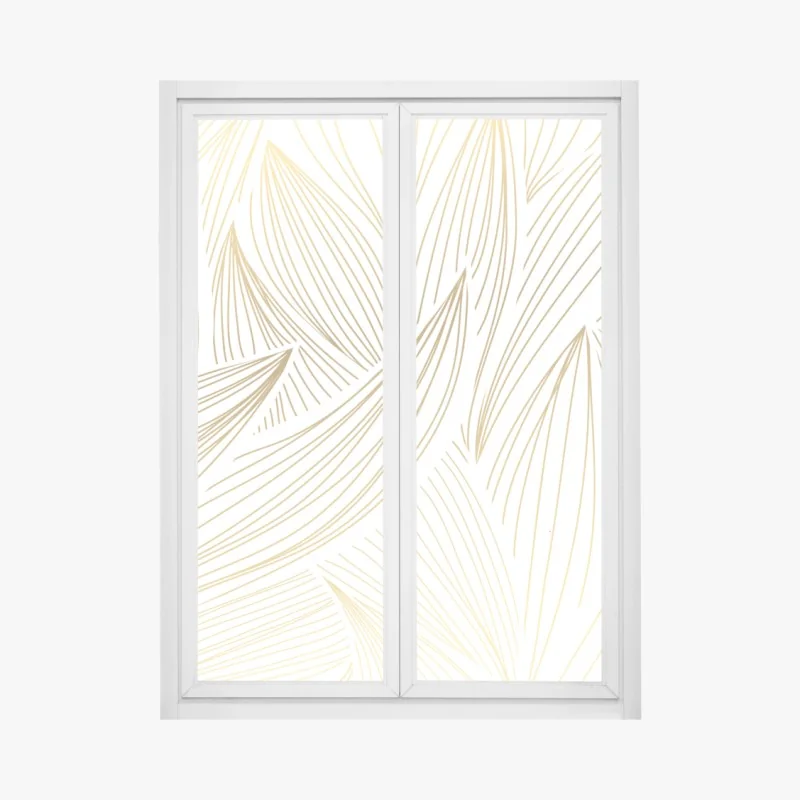 Fensteraufkleber sonnenbeschienenes Santorini-dorf am meer – Wallnifity®