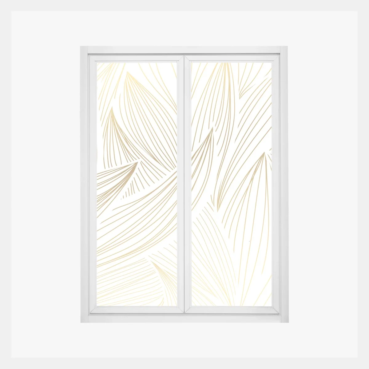 Fensteraufkleber goldene blattlinien – Wallnifity®
